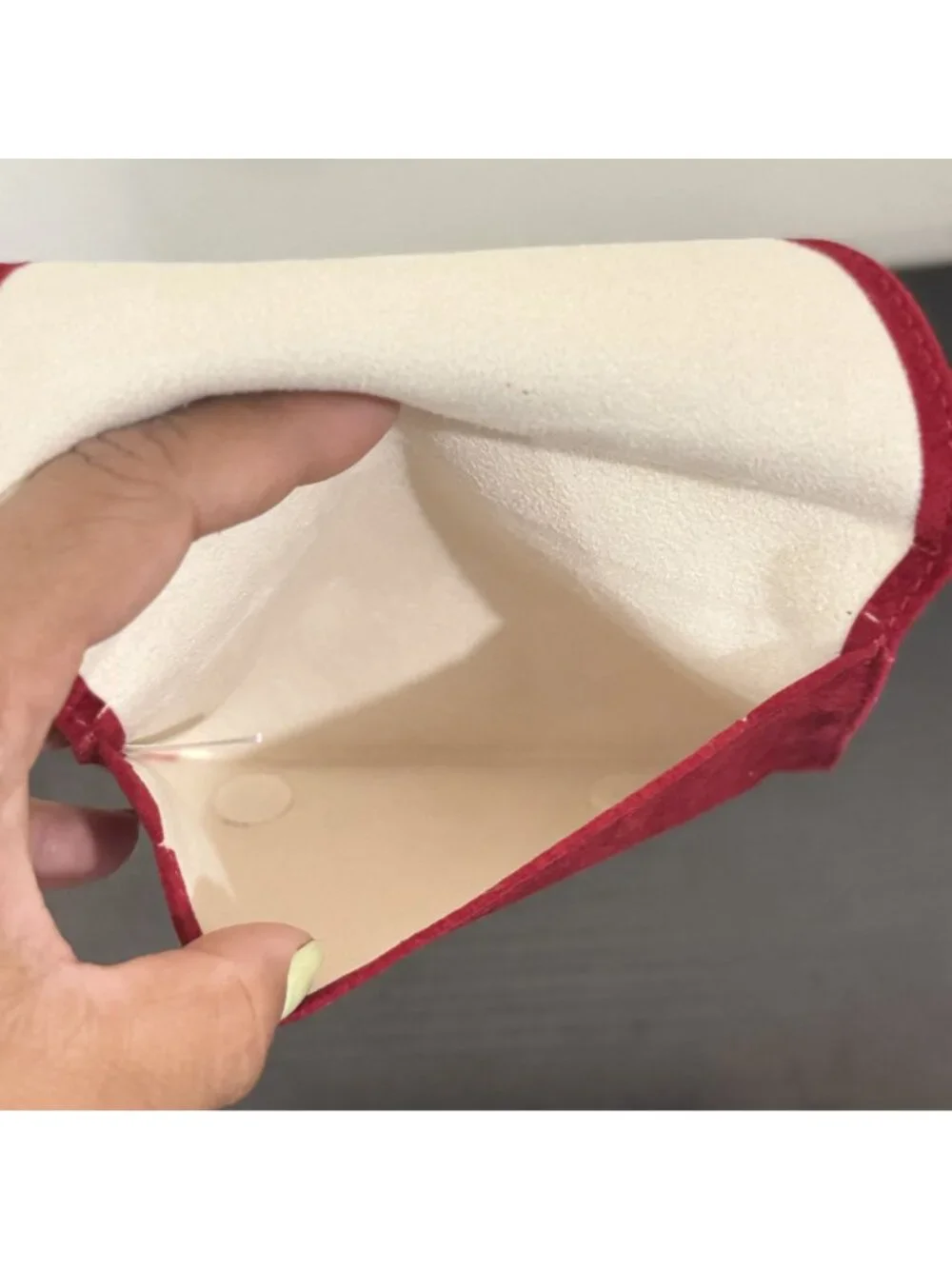 Cartier Red Suede Jewelry Travel Pouch Presentation Storage Case Envelope